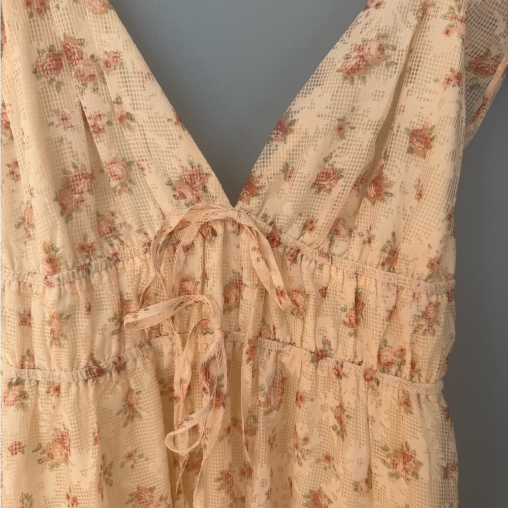 Altar'd State Romantic Ruffled Cream Floral Maxi - Picture 3 of 10